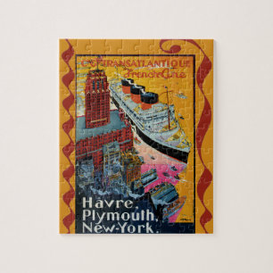 Vintage Reise - transatlantische französische Puzzle