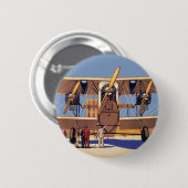 Vintage Reise- und Transportflugzeug Button (Vorne & Hinten)
