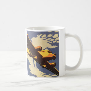 Vintage Reise- und Transportflugzeug Kaffeetasse