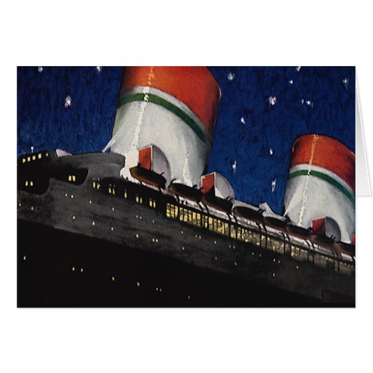 Vintage Reise, Urlaub auf einem Kreuzfahrtschiff b (Vorderseite (Horizontal))