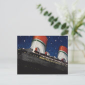 Vintage Reise, Urlaub auf einem Kreuzfahrtschiff b Postkarte (Stehend Vorderseite)