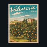 Vintage Reise Valencia Spanien Retro Landschaftlic Postkarte<br><div class="desc">Tauchen Sie ein in die sonnenverwöhnte Landschaft und die zeitlose Schönheit Valencias,  Spaniens mit diesem bezaubernden Retro-Reise-inspiriert Design. Inmitten nostalgischer Farben und Vintagen Charmes empfängt Sie dieses Design in einer Retro-Ästhetik,  die an klassische Reiseplakate aus vergangenen Zeiten erinnert.</div>
