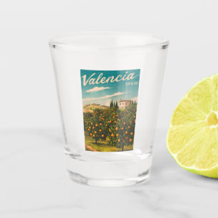 Vintage Reise Valencia Spanien Retro Landschaftlic Schnapsglas