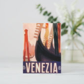 Vintage Reise Venedig, Italien - Postkarte (Stehend Vorderseite)