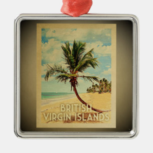 Vintage Reise-Verzierung British Virgin Islands Silbernes Ornament