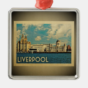 Vintage Reise-Verzierung Großbritannien Liverpool Silbernes Ornament