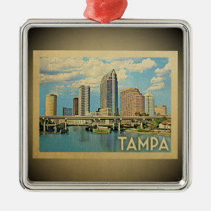 Vintage Reise-Verzierung Tampas Florida Silbernes Ornament