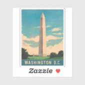 Vintage Reise Washington Monument Retro Landschaft Aufkleber (Blatt)