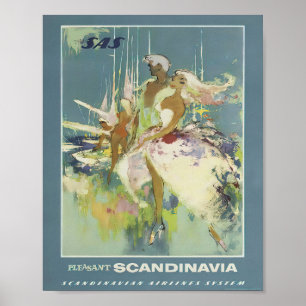 Vintage-Reise-Werbung Skandinavien Poster
