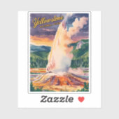 Vintage Reise Yellowstone Nationalpark Retro Aufkleber (Blatt)