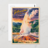Vintage Reise Yellowstone Nationalpark Retro Postkarte (Vorne/Hinten)