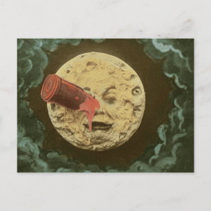Vintage-Reise-zum-Mond-Stummfilm-Postkarte Postkarte
