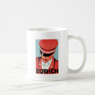 Vintage Reise Zürich Schweiz Label Kunst Kaffeetasse