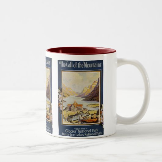 Vintage Reise Zweifarbige Tasse (Rechts)