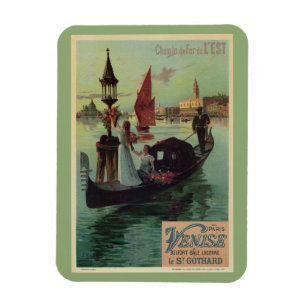Vintage Reiseanzeige Paris Venedig Italien Magnet