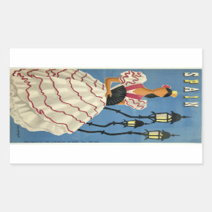 Vintage Reiseaufkleber SPANIENS Rechteckiger Aufkleber