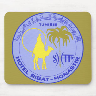 Vintage-Reisehotel Ribat in Monastir, Tunesien Mousepad
