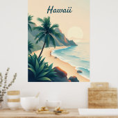 Vintage-Reiseillustration Hawaii Poster (Küche)