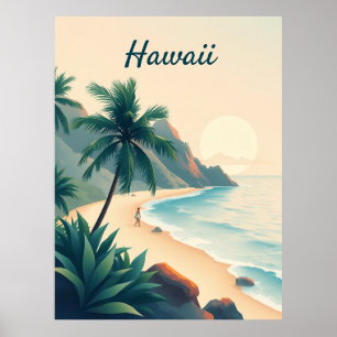 Vintage-Reiseillustration Hawaii Poster