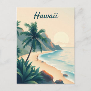 Vintage-Reiseillustration Hawaii Postkarte