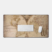 Vintage Reisekarte mit individuellem Reiseplan Schreibtischunterlage (Tastatur & Maus)