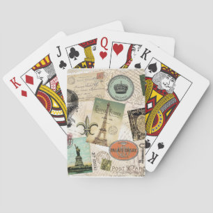 Vintage Reisekollage-Kartenspiel Spielkarten