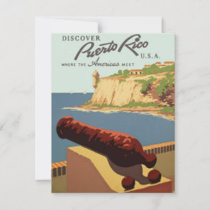 Vintage-Reisekunst, Entdecken Sie Puerto Rico!