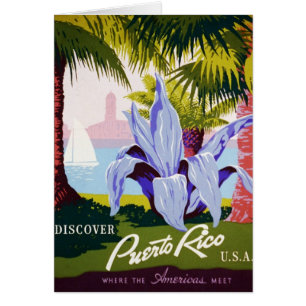 Vintage-Reisekunstposter, Entdecken Sie Puerto Ric