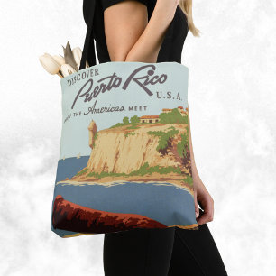 Vintage-Reisekunstposter, Entdecken Sie Puerto Ric Tasche
