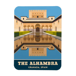Vintage Reisen Alhambra Granada Spanien Retro Land Magnet