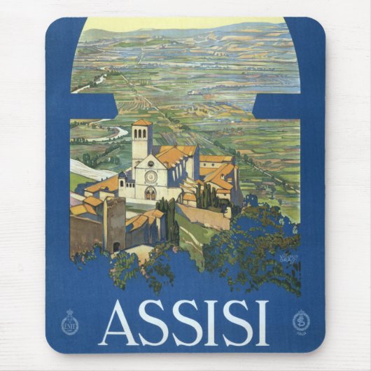 Vintage Reisen Assisi Italien Kirche Santa Maria d Mousepad (Vorne)