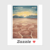 Vintage Reisen Bolivien Uyuni Salto Landschaft Aufkleber (Blatt)