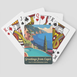 Vintage Reisen Capri Italien Seaside Retro Landsch Spielkarten