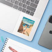 Vintage Reisen Côte d'Azur Landschaftlich Aufkleber (Laptop mit iPhone)