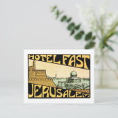Vintage Reisen Jerusalem Hotel Postkarte (Stehend Vorderseite)