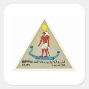 Vintage Reisen Kairo Ägypten Hotel Colorado Quadratischer Aufkleber