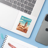 Vintage Reisen Marokko Nordafrika Retro Landschaft Aufkleber (Laptop mit iPhone)