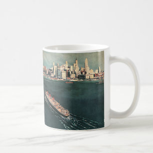 Vintage Reisen mit dem Kreuzfahrtschiff nach New Y Kaffeetasse
