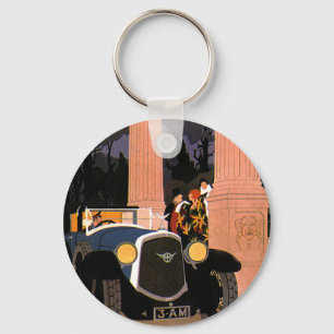 Vintage Reisen mit Stil, elegante Cabrio-Autos Schlüsselanhänger