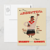 Vintage Reisen nach Argentinien Postkarte (Vorne/Hinten)
