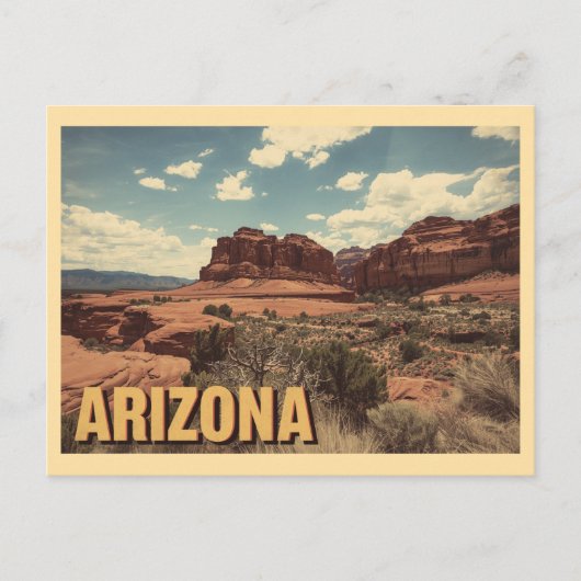 Vintage Reisen nach Arizona Postkarte (Vorderseite)