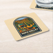 Vintage Reisen Napa Tal Weinroute Mendrisiotto Rechteckiger Pappuntersetzer (angewinkelt)