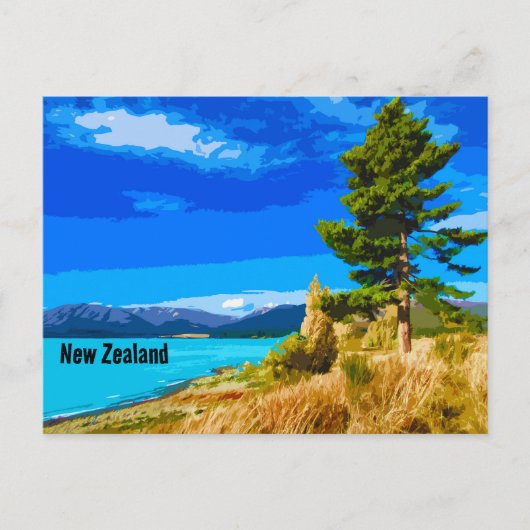 Vintage Reisen New Zealand Postkarte (Vorderseite)
