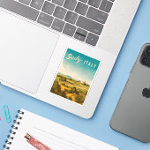 Vintage Reisen Sizilien Italien Retro Landschaftli Aufkleber (Laptop mit iPhone)