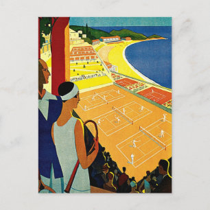 Vintage Reisen, Tennis, Sport, Monte Carlo Monaco Postkarte