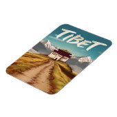 Vintage Reisen Tibet Himalayas Retro Landschaftlic Magnet (Linke Seite)