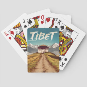 Vintage Reisen Tibet Himalayas Retro Landschaftlic Spielkarten