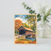 Vintage Reisen Vermont Landschaft Retro Landschaft Postkarte (Stehend Vorderseite)