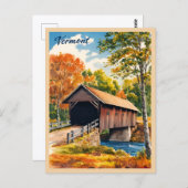 Vintage Reisen Vermont Landschaft Retro Landschaft Postkarte (Vorne/Hinten)