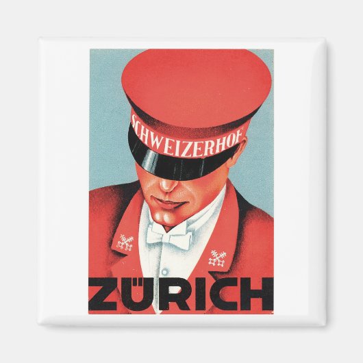 Vintage Reisen Zürich Schweiz Kulturpass Magnet (Vorne)